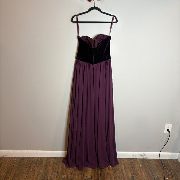 Morilee by Madeline Gardner Bridesmaids 21540 Strapless Velvet dress in Plum - Picture 5 of 6